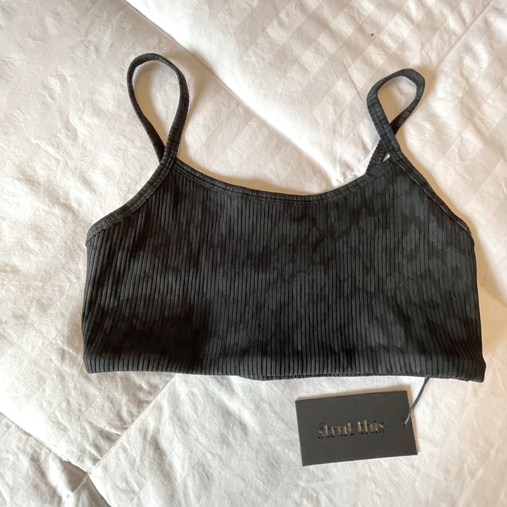 Strut This Rocky Bra in Black Onyx Rib - NWT